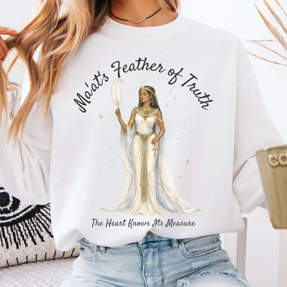 Sweatshirt White / S Ma'at's Feather of Truth Egyptian Mythology Crewneck Sweatshirt The Mystic Eden