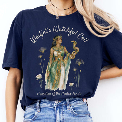 Wadjet's Watchful Coil Egyptian Mythology T-Shirt