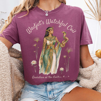 T-Shirt Berry / S Wadjet's Watchful Coil Egyptian Mythology T-Shirt The Mystic Eden