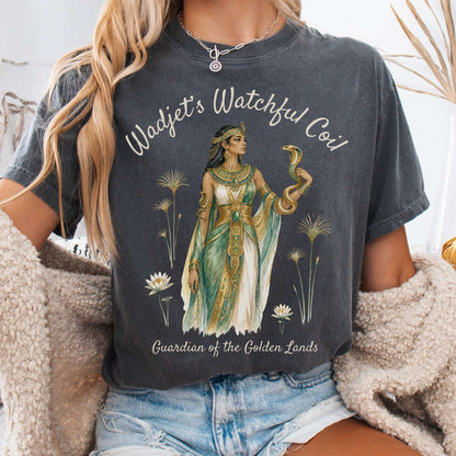 T-Shirt Pepper / S Wadjet's Watchful Coil Egyptian Mythology T-Shirt The Mystic Eden
