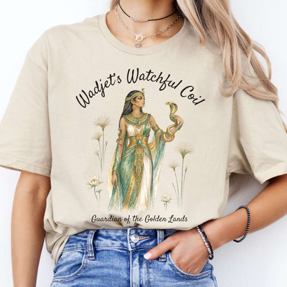 Wadjet's Watchful Coil Egyptian Mythology T-Shirt