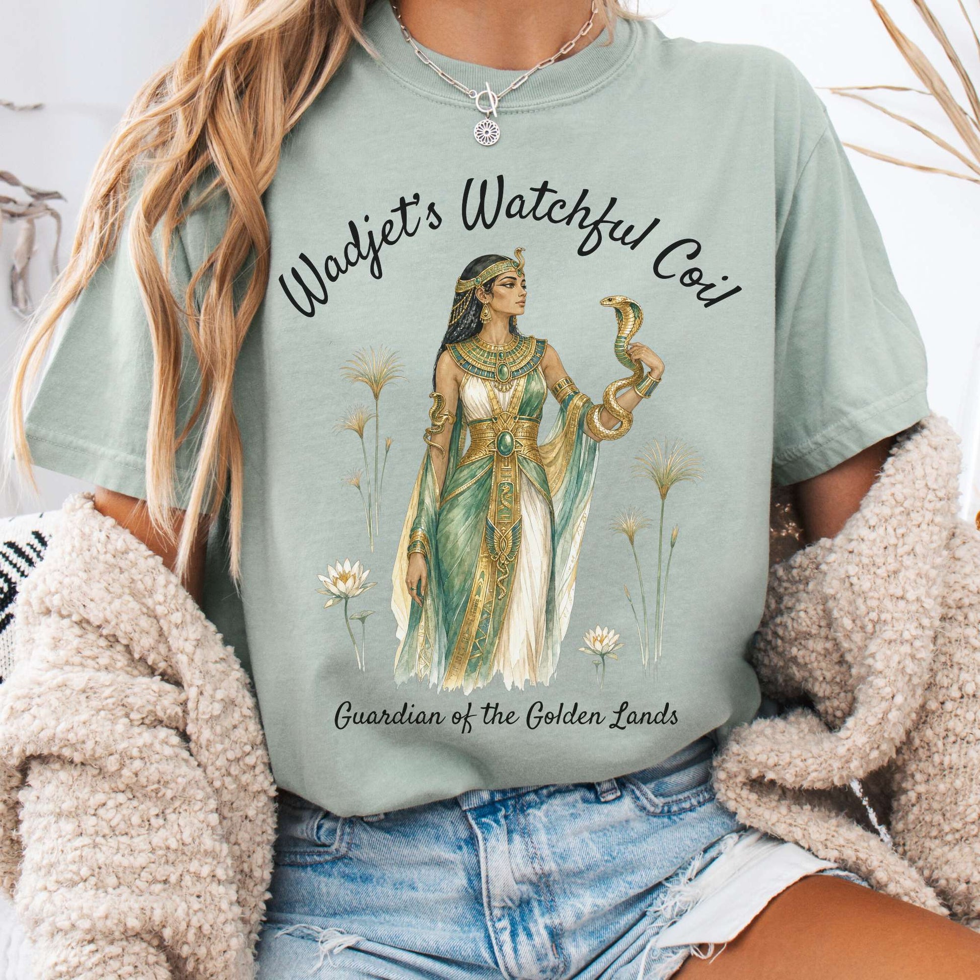 T-Shirt Bay / S Wadjet's Watchful Coil Egyptian Mythology T-Shirt The Mystic Eden