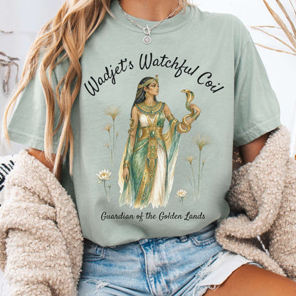 T-Shirt Bay / S Wadjet's Watchful Coil Egyptian Mythology T-Shirt The Mystic Eden