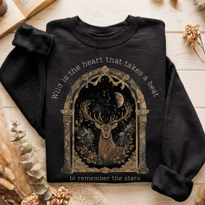 Wild Is the Heart Mythical Stag Stargazing Sweatshirt