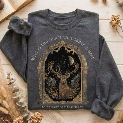 Wild Is the Heart Mythical Stag Stargazing Sweatshirt