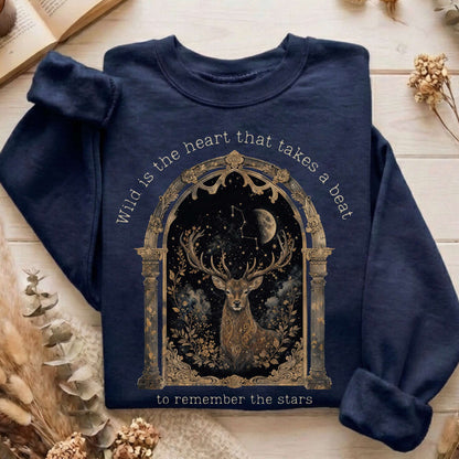 Wild Is the Heart Mythical Stag Stargazing Sweatshirt