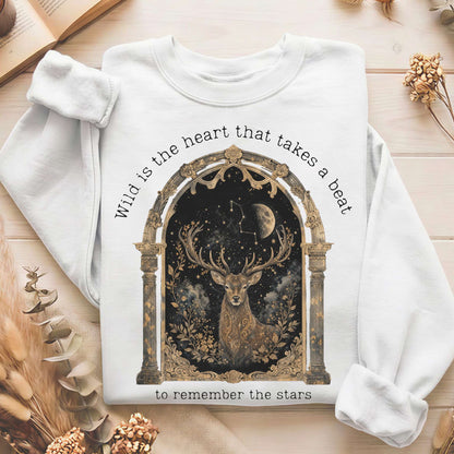 Wild Is the Heart Mythical Stag Stargazing Sweatshirt