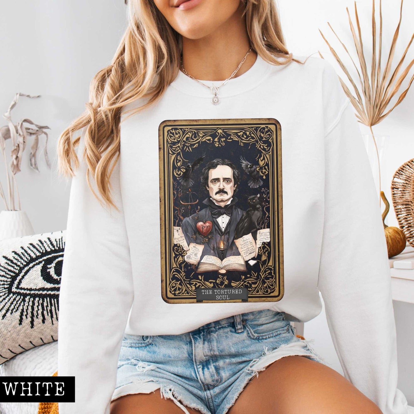 The Tortured Soul Tarot Card Edgar Allan Poe Sweatshirt