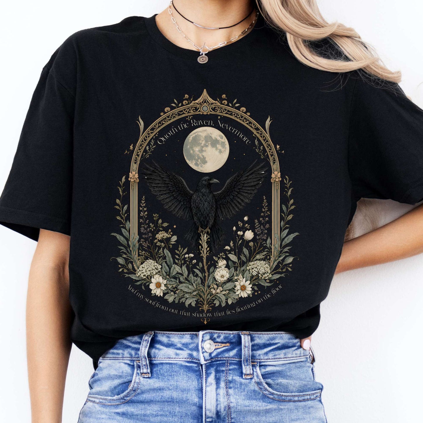 Quoth the Raven, Nevermore Poe Literary T-Shirt