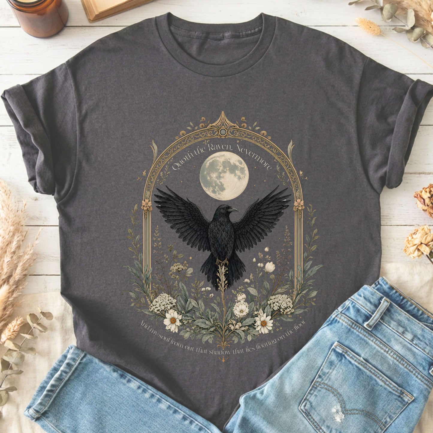 Quoth the Raven, Nevermore Poe Literary T-Shirt