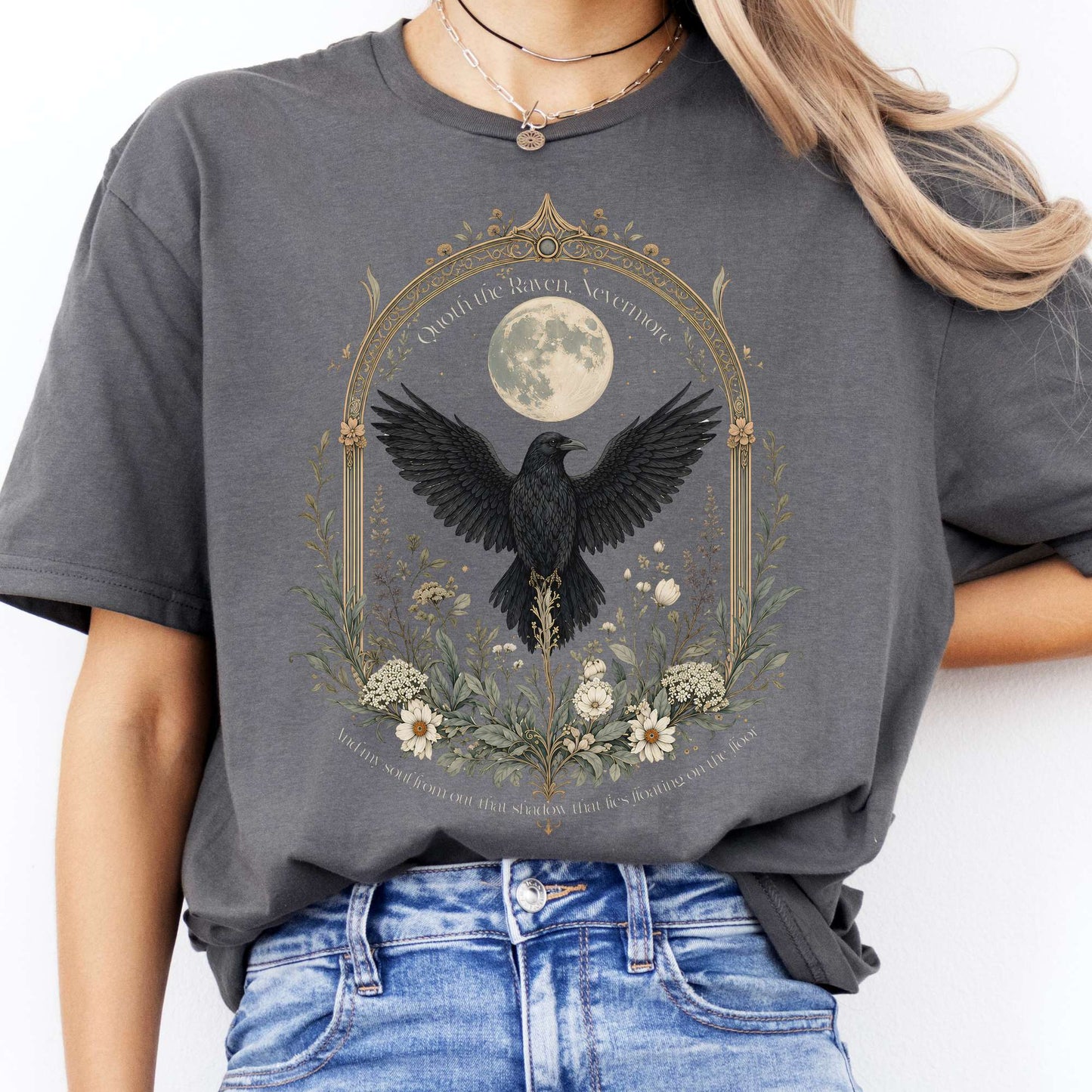 Quoth the Raven, Nevermore Poe Literary T-Shirt