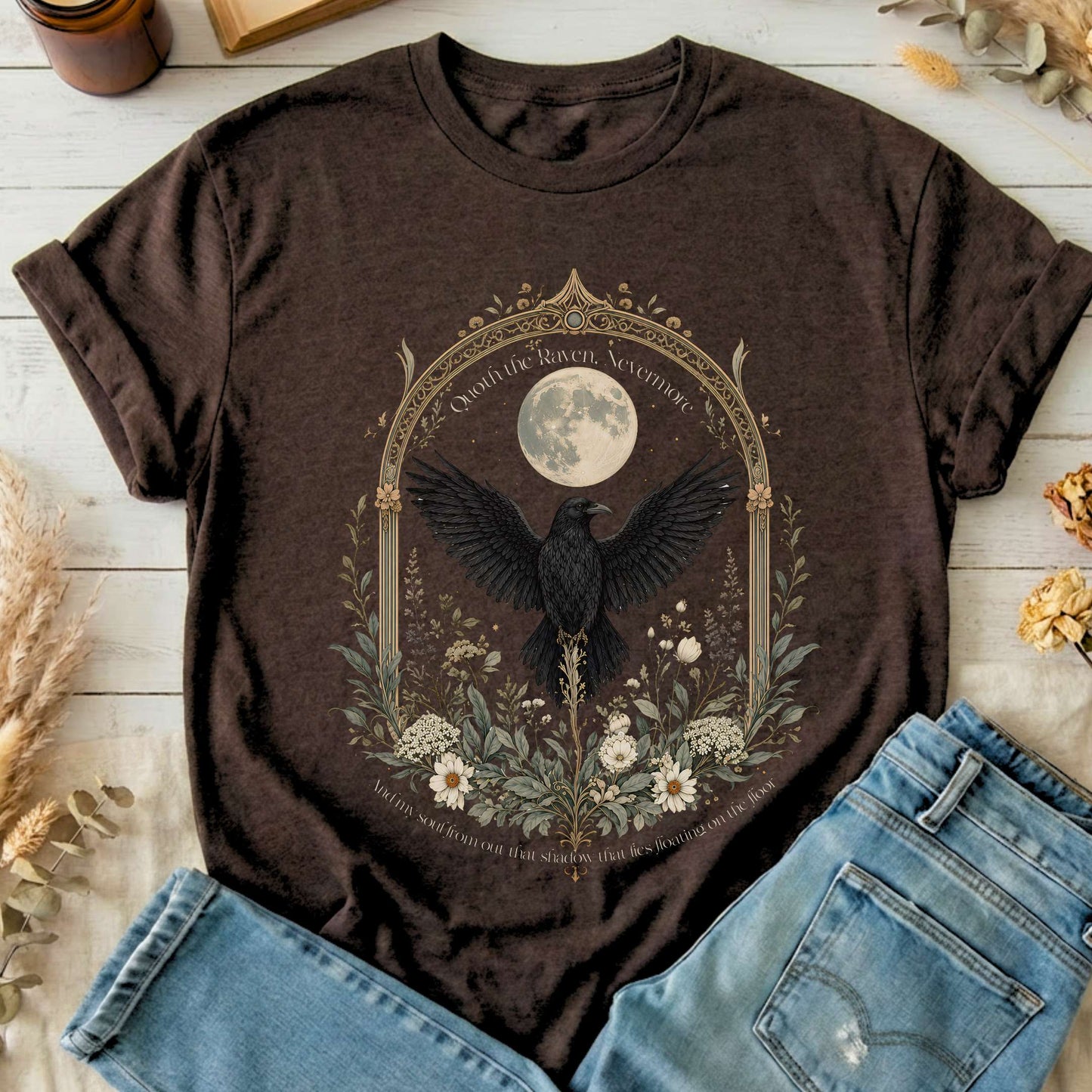 Quoth the Raven, Nevermore Poe Literary T-Shirt
