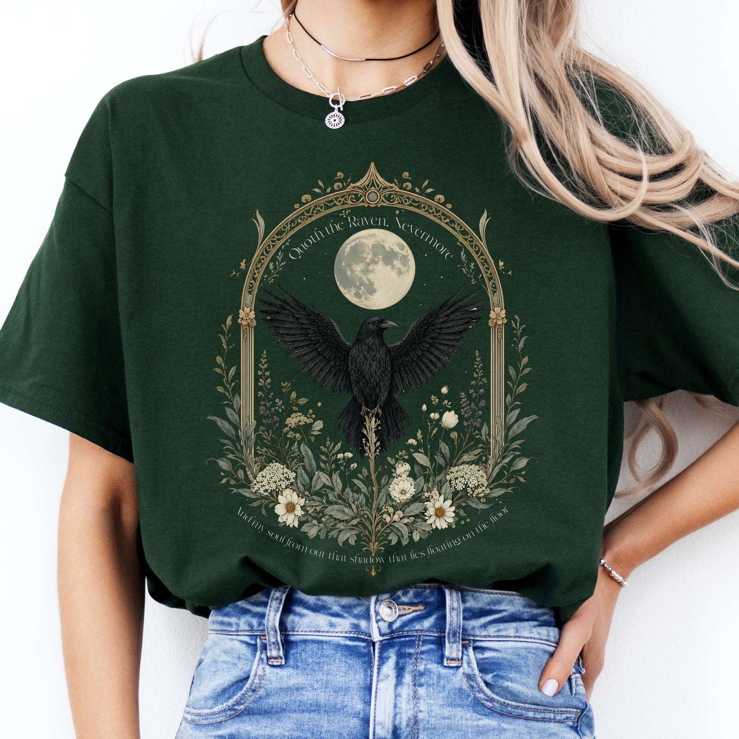 Quoth the Raven, Nevermore Poe Literary T-Shirt