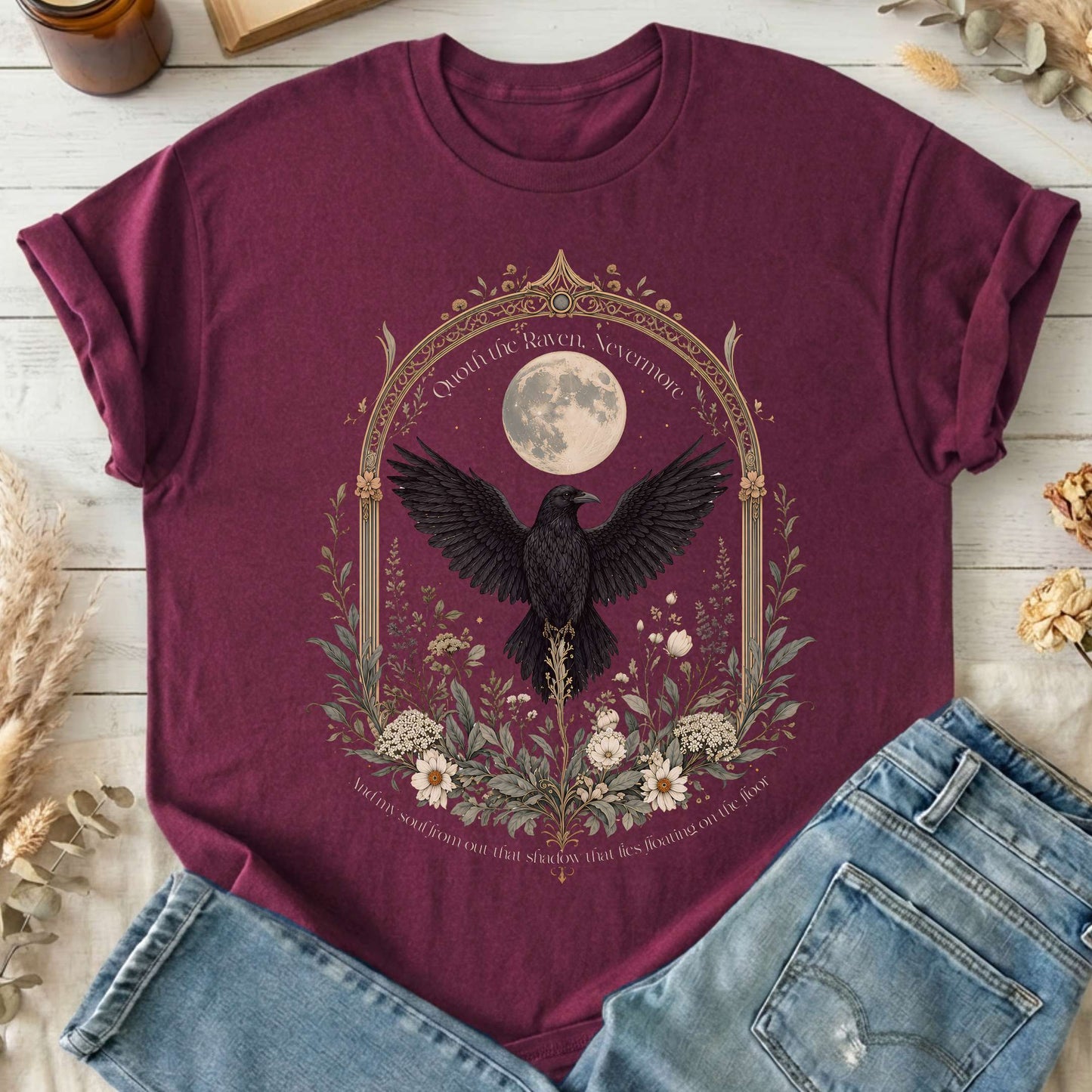 Quoth the Raven, Nevermore Poe Literary T-Shirt