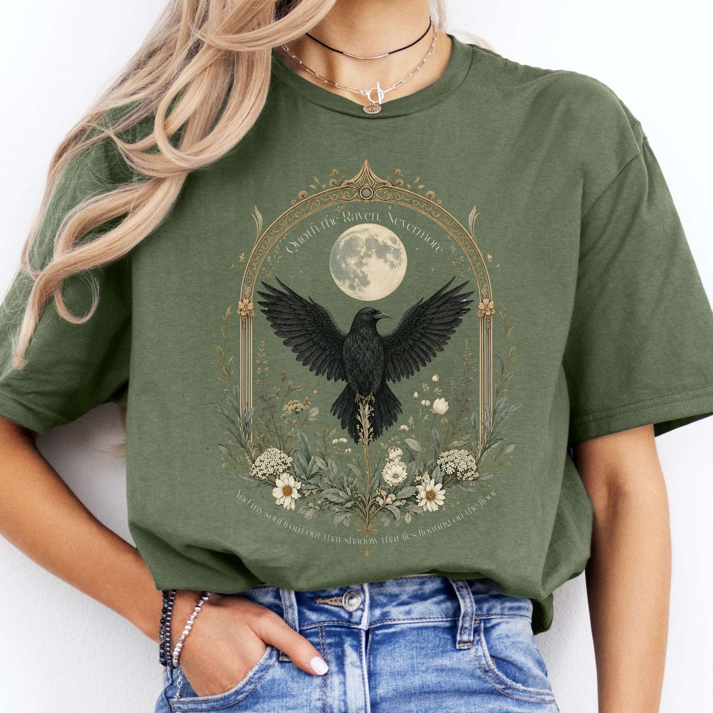 Quoth the Raven, Nevermore Poe Literary T-Shirt