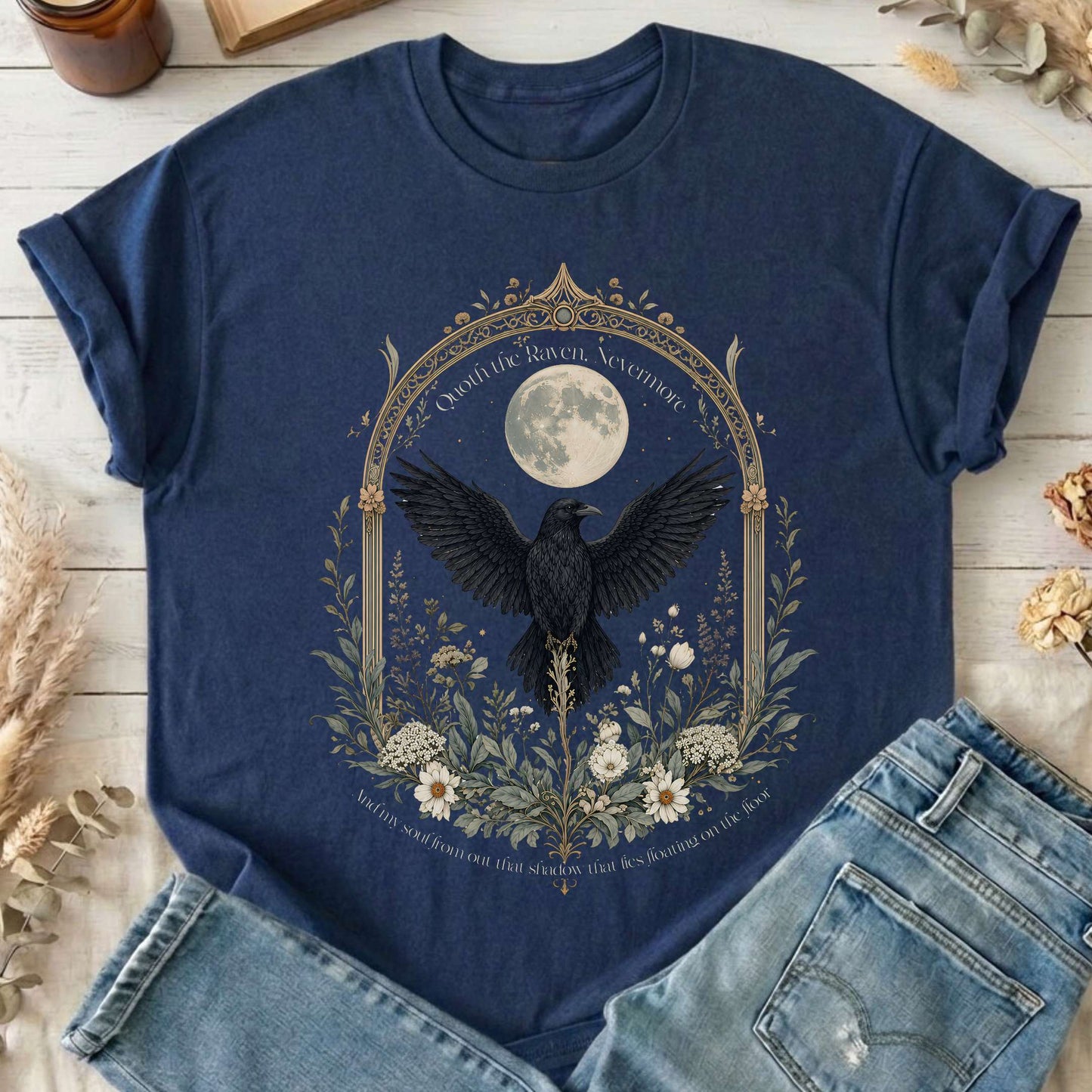 Quoth the Raven, Nevermore Poe Literary T-Shirt