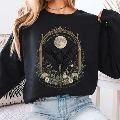 Sweatshirt Black / S Quoth the Raven, Nevermore Poe Literary Crewneck Sweatshirt The Mystic Eden