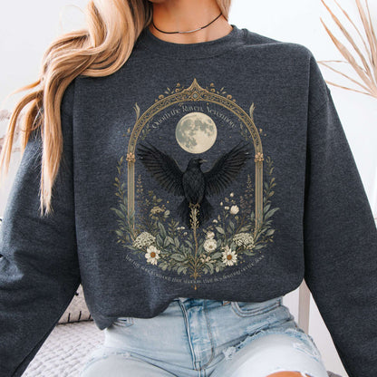 Sweatshirt Dark Heather / S Quoth the Raven, Nevermore Poe Literary Crewneck Sweatshirt The Mystic Eden