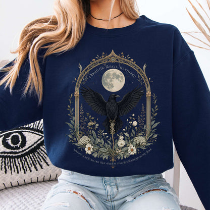 Sweatshirt Navy / S Quoth the Raven, Nevermore Poe Literary Crewneck Sweatshirt The Mystic Eden