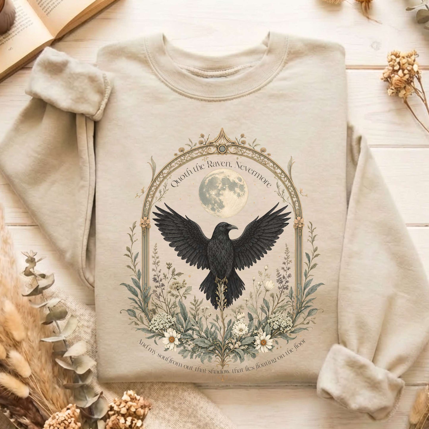 Quoth the Raven, Nevermore Poe Literary Sweatshirt