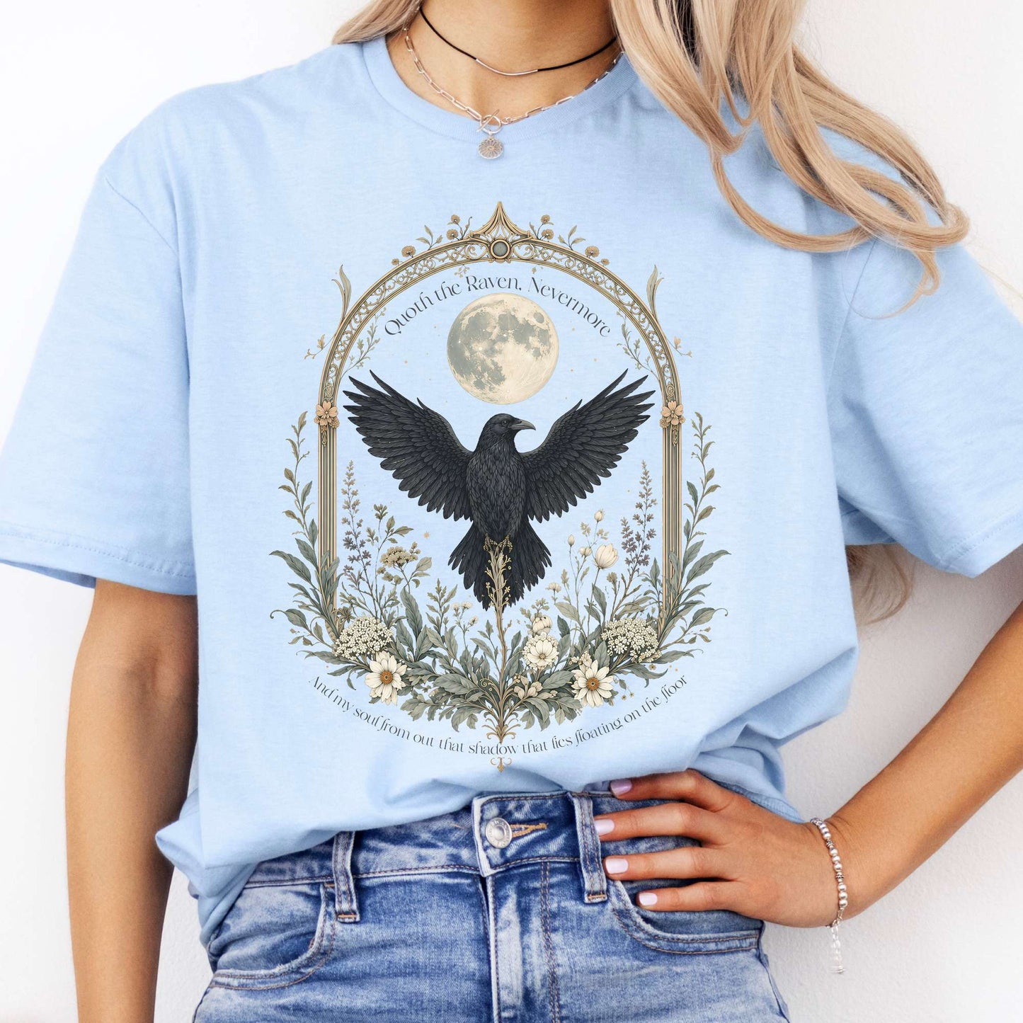 Quoth the Raven, Nevermore Poe Literary T-Shirt