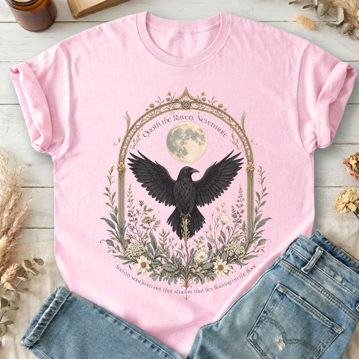 Quoth the Raven, Nevermore Poe Literary T-Shirt