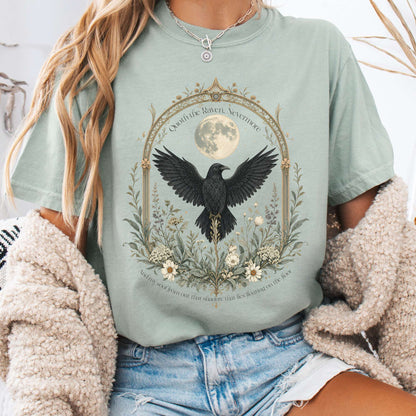 T-Shirt Bay / S Quoth the Raven, Nevermore Poe Literary T-Shirt The Mystic Eden