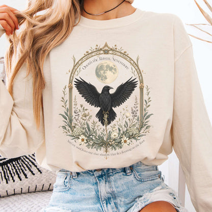 Long-sleeve Ivory / S Quoth the Raven, Nevermore Poe Literary Long Sleeve The Mystic Eden