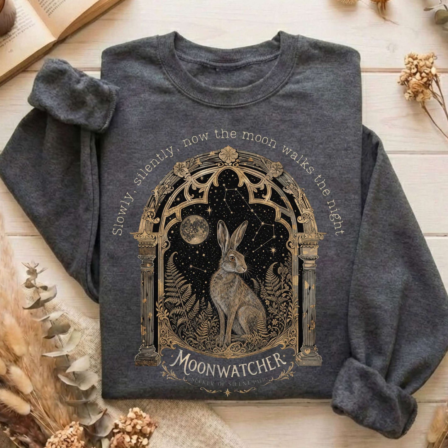 Slowly, Silently, Now the Moon Walks Walter de la Mare Literary Sweatshirt