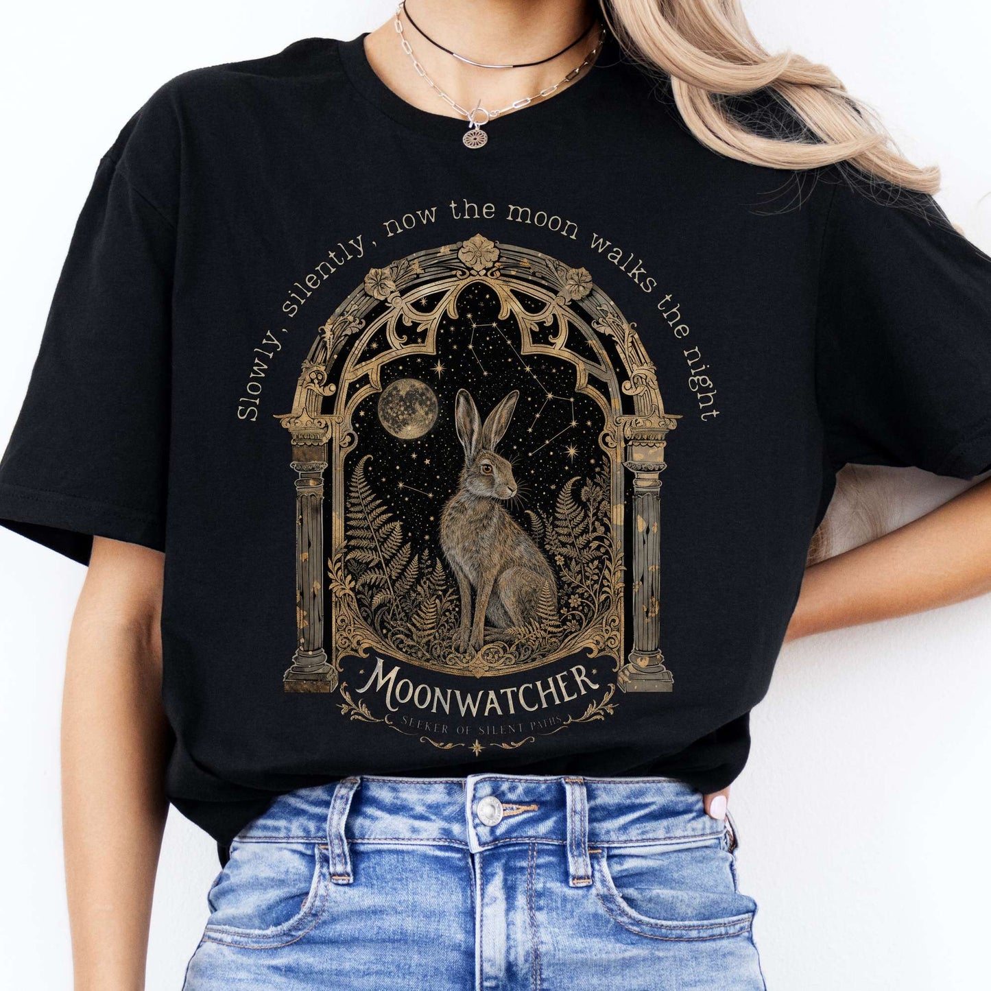 Slowly, Silently, Now the Moon Walks Walter de la Mare Literary T-Shirt