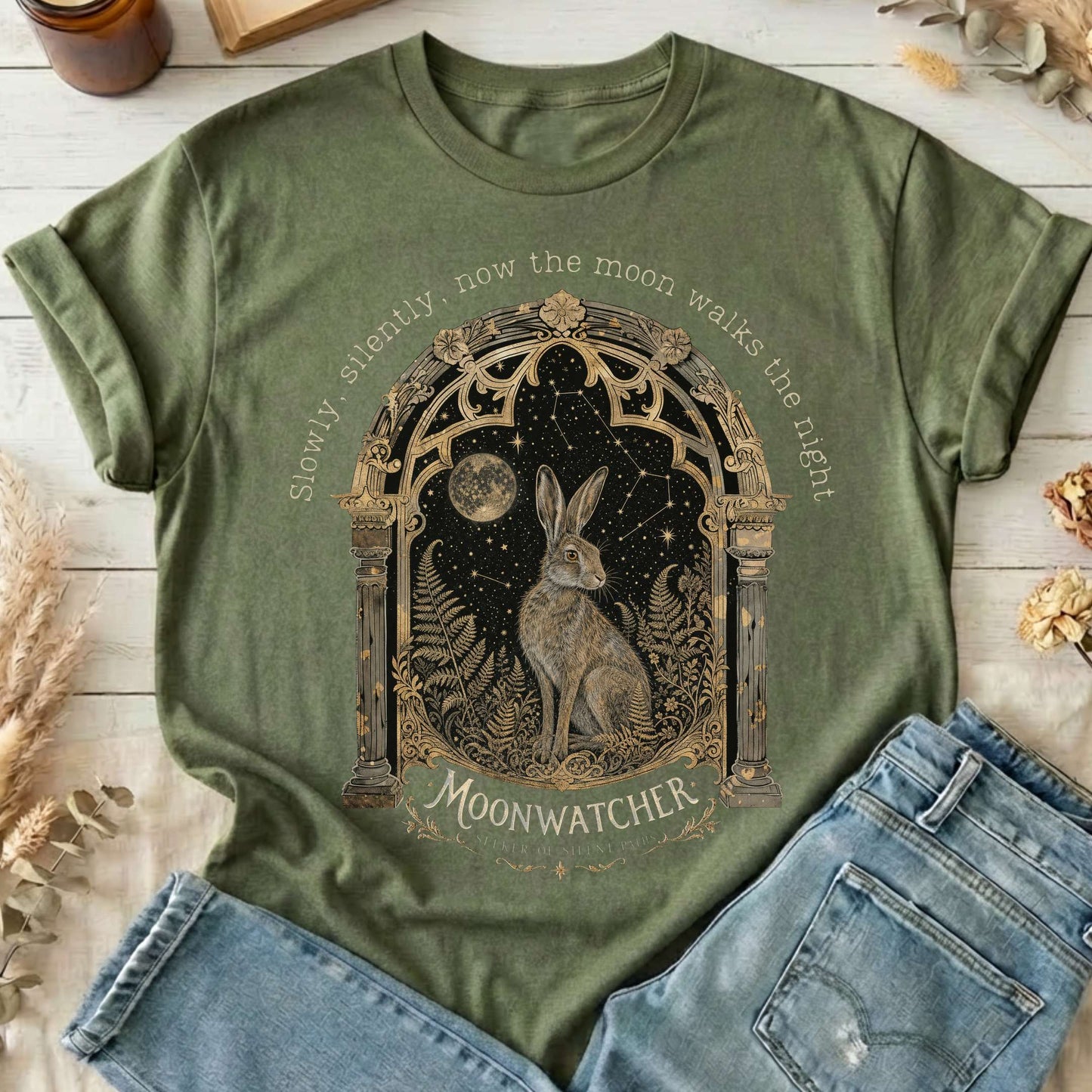 Slowly, Silently, Now the Moon Walks Walter de la Mare Literary T-Shirt