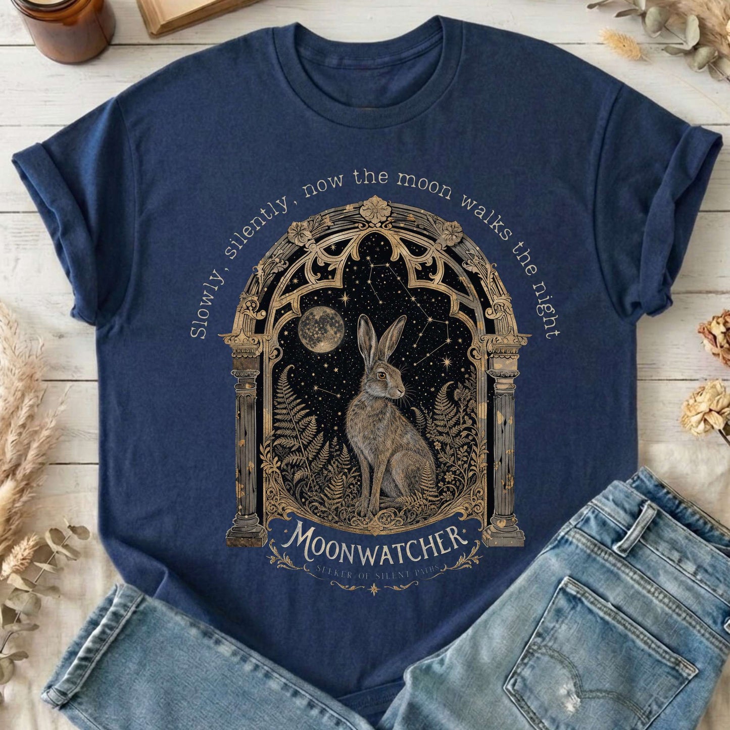 Slowly, Silently, Now the Moon Walks Walter de la Mare Literary T-Shirt