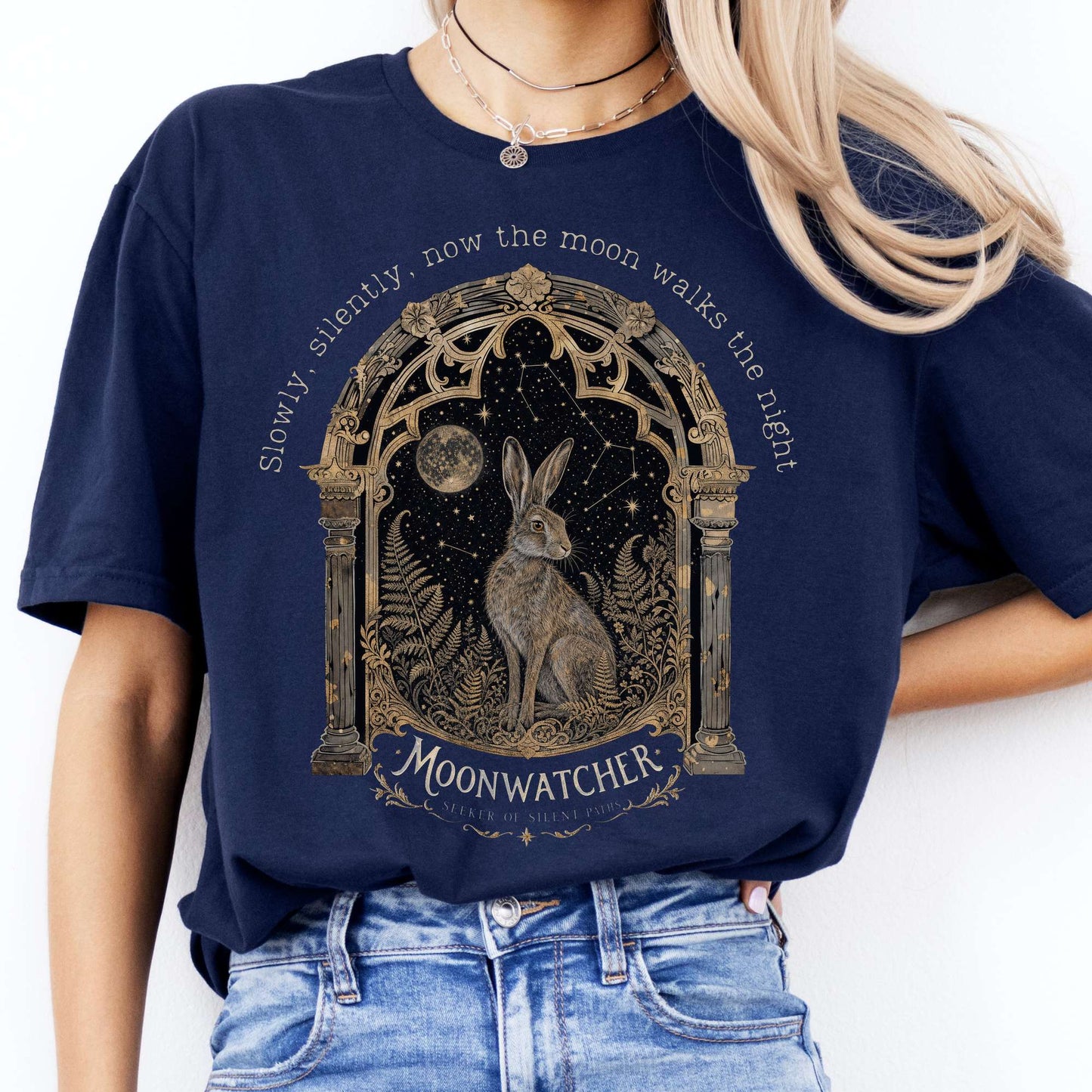 Slowly, Silently, Now the Moon Walks Walter de la Mare Literary T-Shirt