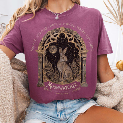 T-Shirt Berry / S Slowly, Silently, Now the Moon Walter de la Mare Literary T-Shirt The Mystic Eden