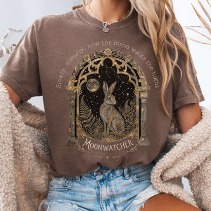 T-Shirt Espresso / S Slowly, Silently, Now the Moon Walter de la Mare Literary T-Shirt The Mystic Eden
