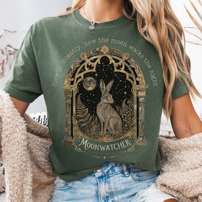 T-Shirt Moss / S Slowly, Silently, Now the Moon Walter de la Mare Literary T-Shirt The Mystic Eden