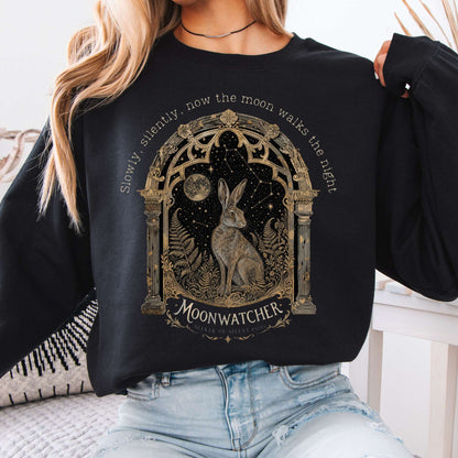 Sweatshirt Black / S Slowly, Silently, Now the Moon Walter de la Mare Literary Crewneck Sweatshirt The Mystic Eden