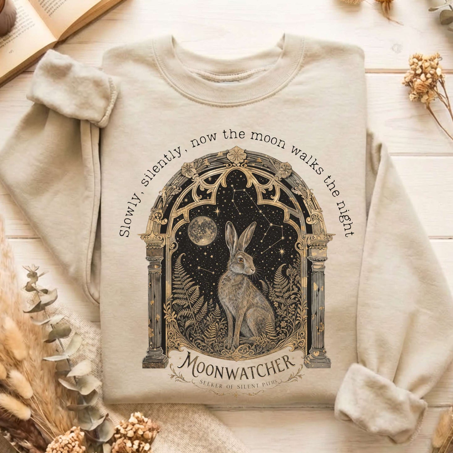 Slowly, Silently, Now the Moon Walks Walter de la Mare Literary Sweatshirt