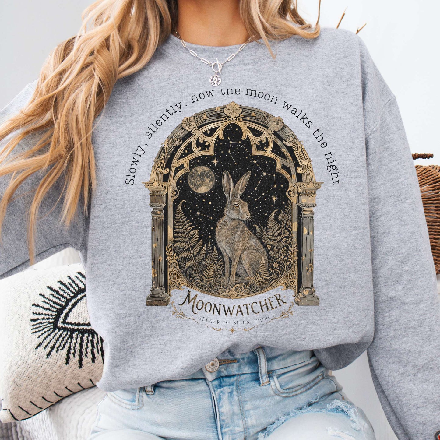 Slowly, Silently, Now the Moon Walks Walter de la Mare Literary Sweatshirt