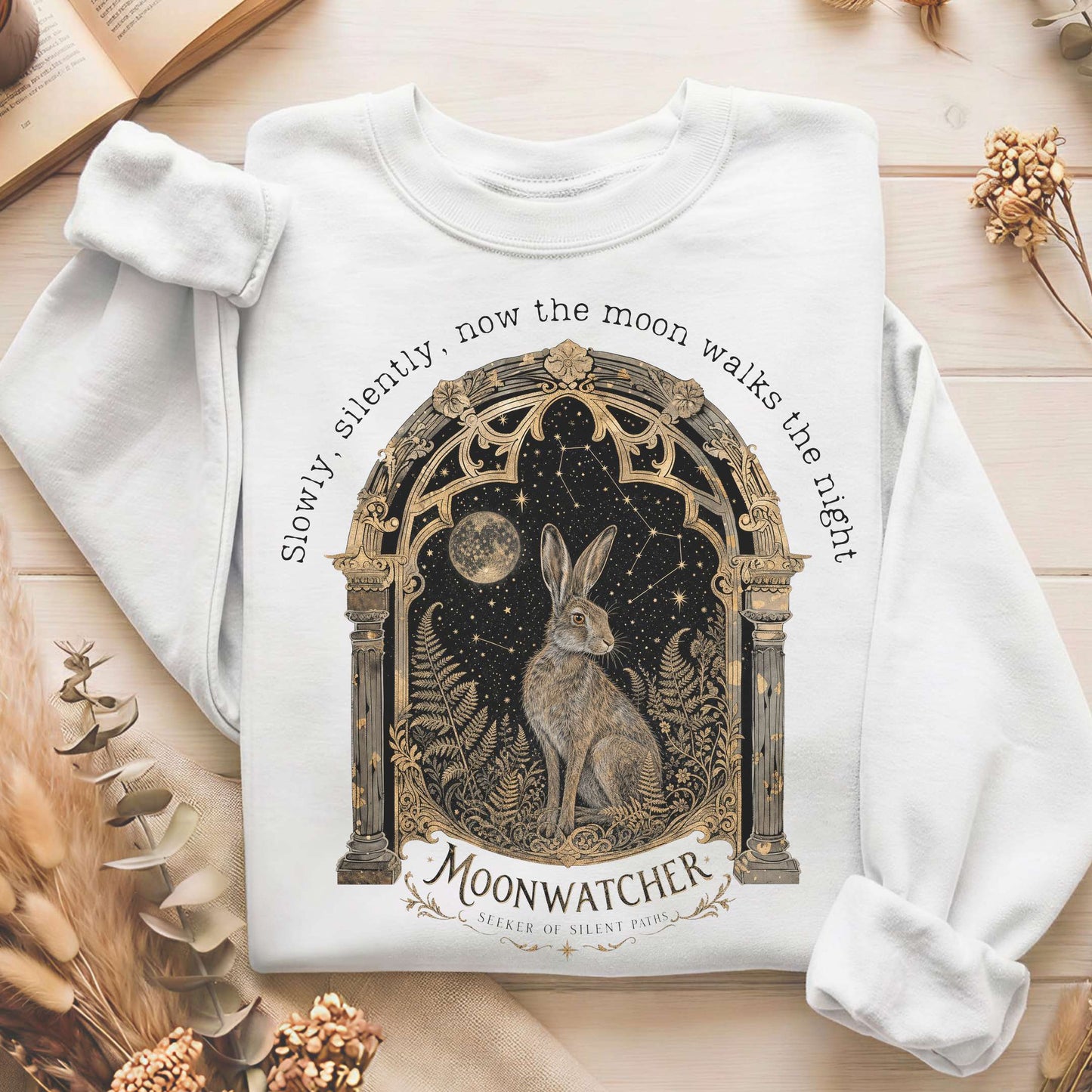 Slowly, Silently, Now the Moon Walks Walter de la Mare Literary Sweatshirt