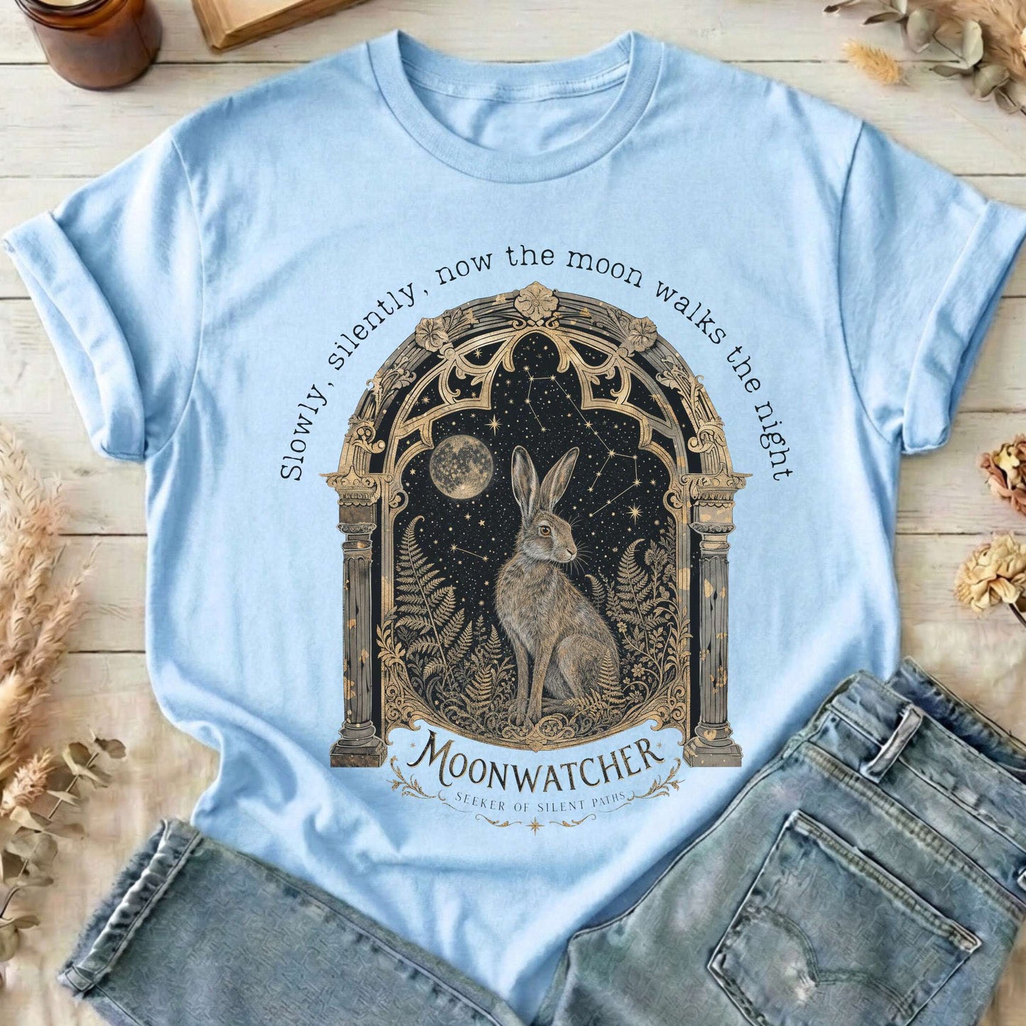 Slowly, Silently, Now the Moon Walks Walter de la Mare Literary T-Shirt