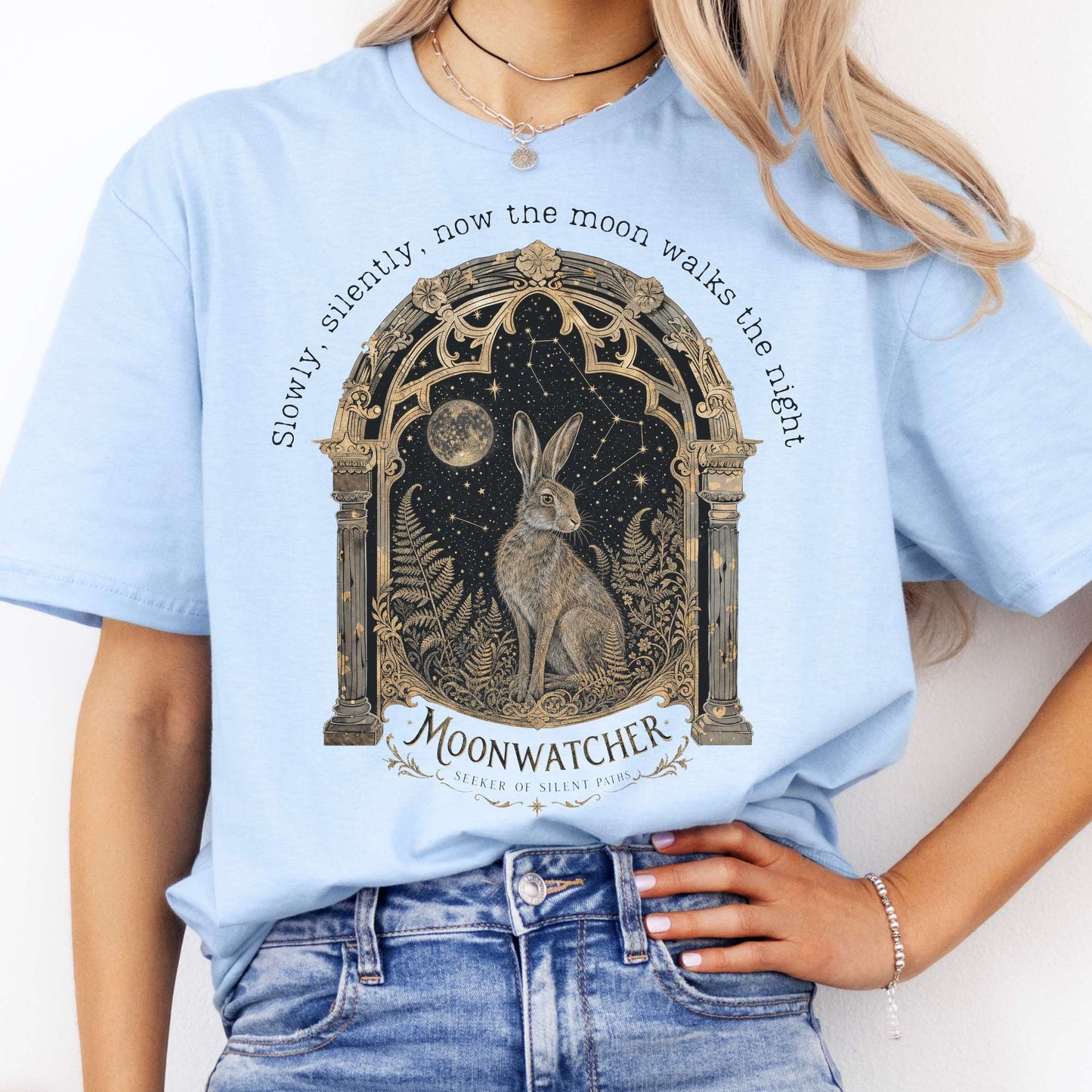 Slowly, Silently, Now the Moon Walks Walter de la Mare Literary T-Shirt
