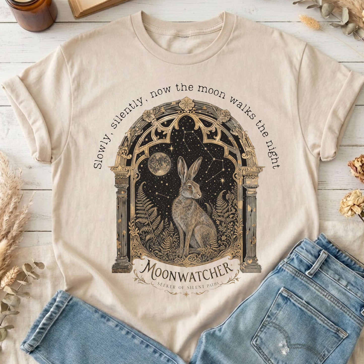Slowly, Silently, Now the Moon Walks Walter de la Mare Literary T-Shirt