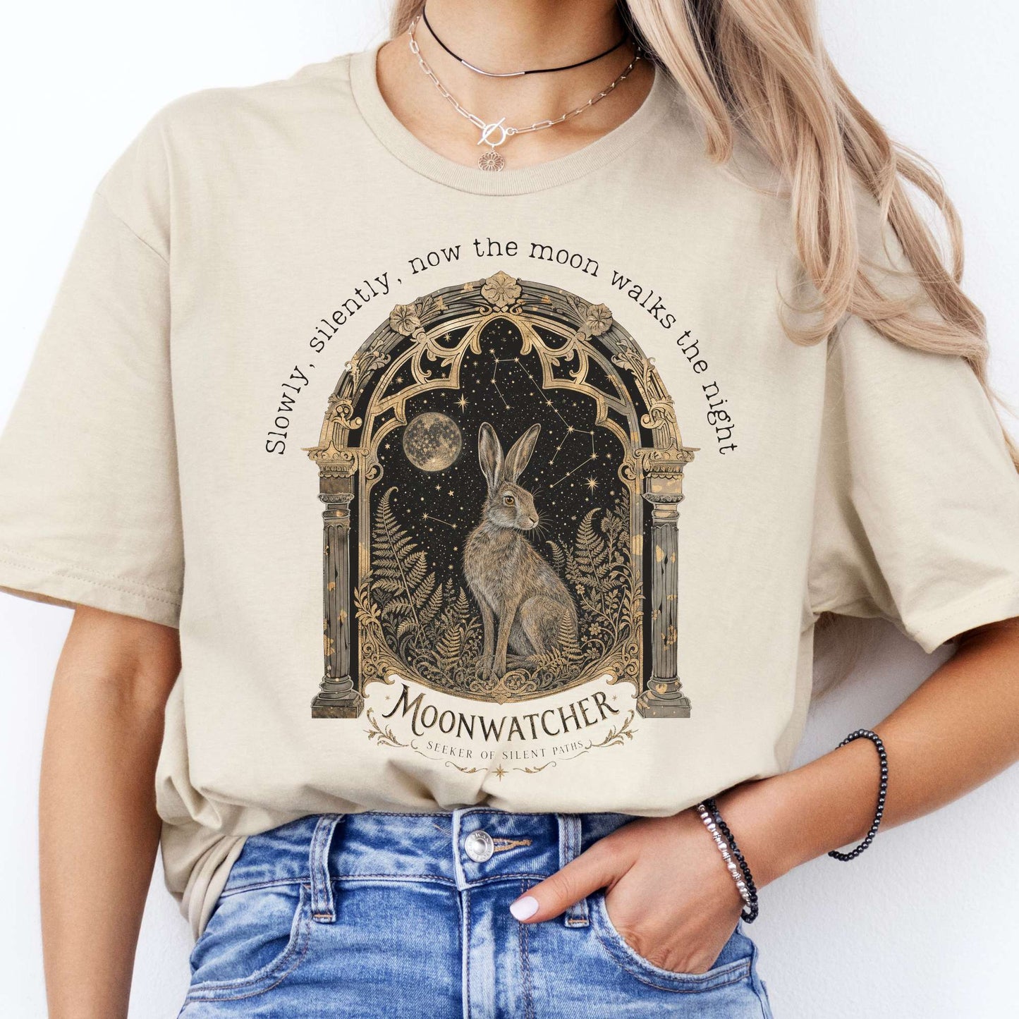 Slowly, Silently, Now the Moon Walks Walter de la Mare Literary T-Shirt