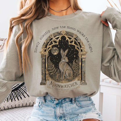 Long-sleeve Sandstone / S Slowly, Silently, Now the Moon Walter de la Mare Literary Long Sleeve The Mystic Eden