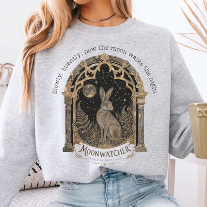 Sweatshirt Ash / S Slowly, Silently, Now the Moon Walter de la Mare Literary Crewneck Sweatshirt The Mystic Eden