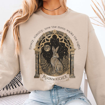 Sweatshirt Sand / S Slowly, Silently, Now the Moon Walter de la Mare Literary Crewneck Sweatshirt The Mystic Eden