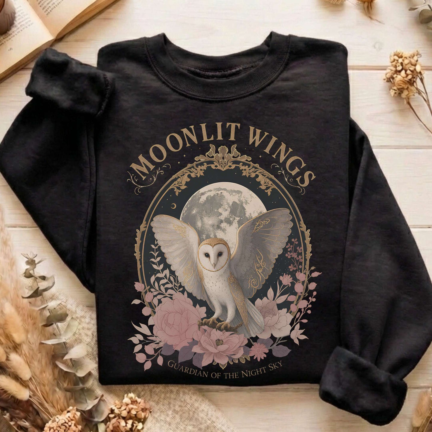 Moonlit Wings Celtic Folklore Sweatshirt