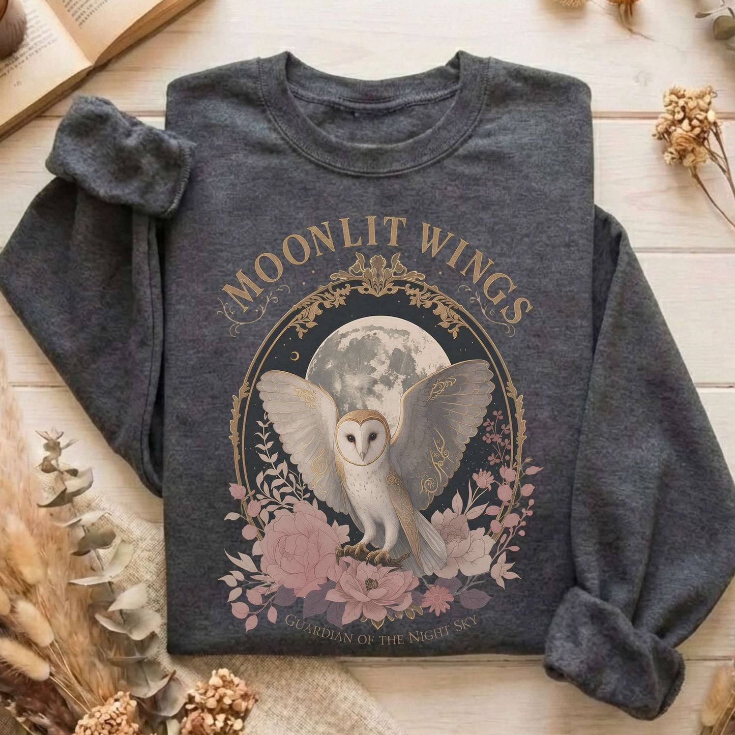 Moonlit Wings Celtic Folklore Sweatshirt
