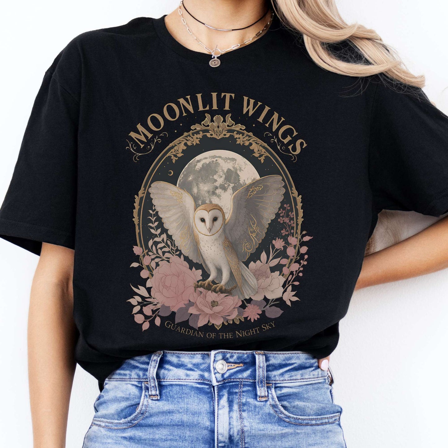 Moonlit Wings Celtic Folklore T-Shirt